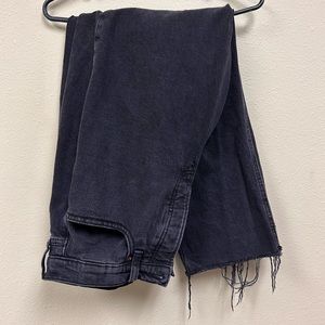 Old Navy Extra High-Rise Sky-Hi Black Fringe Jeans, sz 12